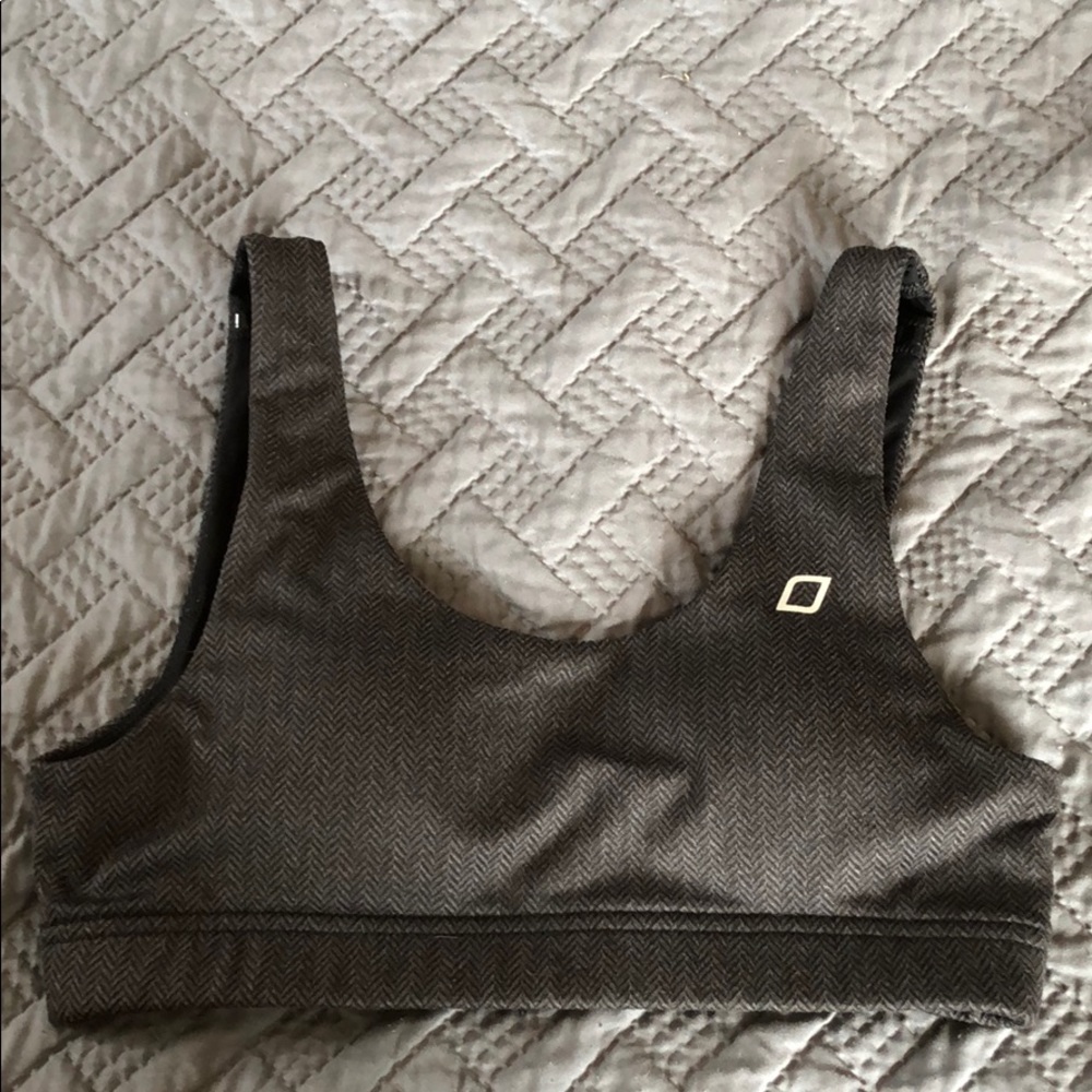 Charcoal grey high impact support sports bra